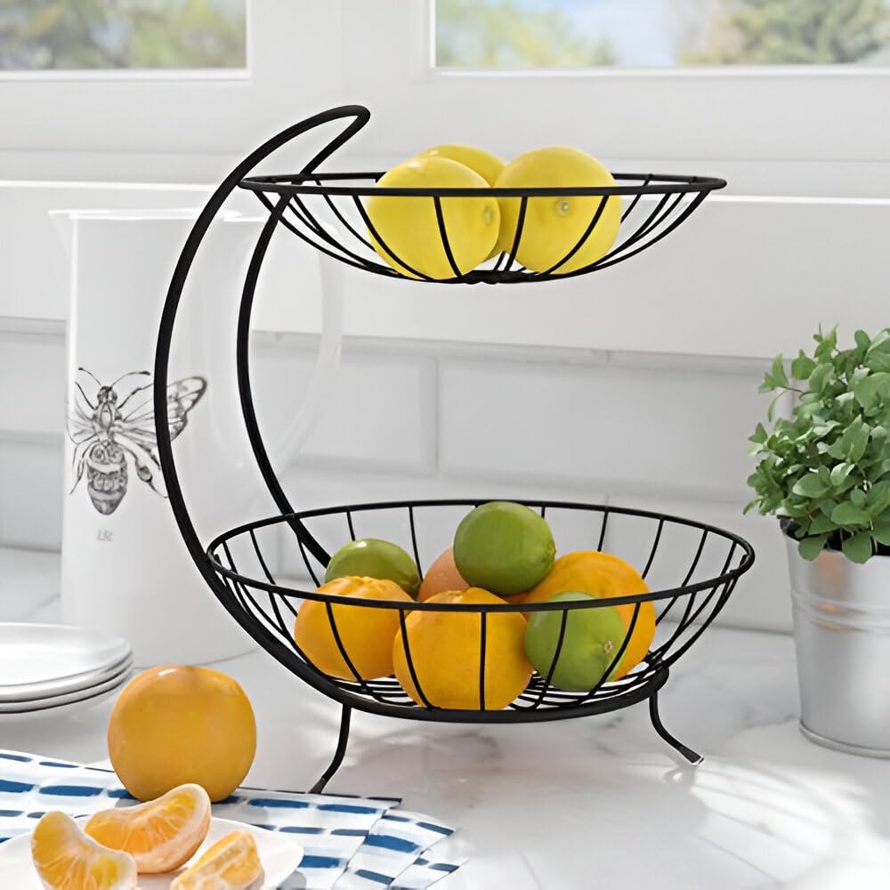  Metal Fruit Bowl or Bread Basket Vegetables Storage Organizer Holder I Multi-Purpose Basket for Kitchen & Home,